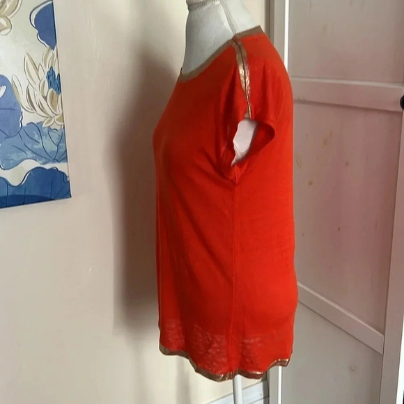 Michael Michael Kors Orange and Gold T-Shirt - Size M - Picture 5 of 8